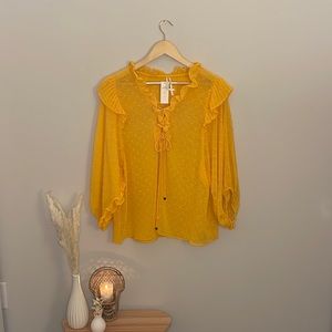 Anthropology Marigold Chiffon Blouse